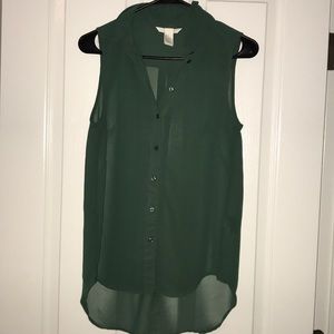 Green tank blouse